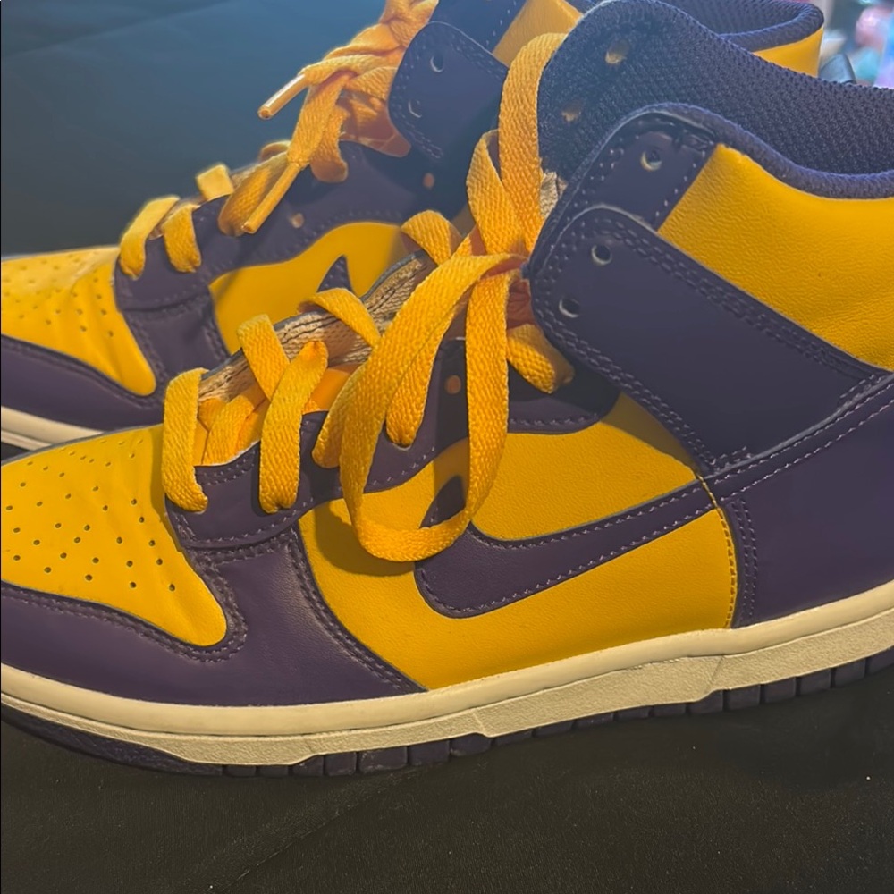 Nike Purple and Yellow Sneakers Vibrant Design